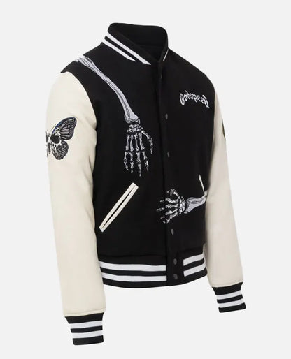 Godspeed Skull Black & White Varsity Jacket