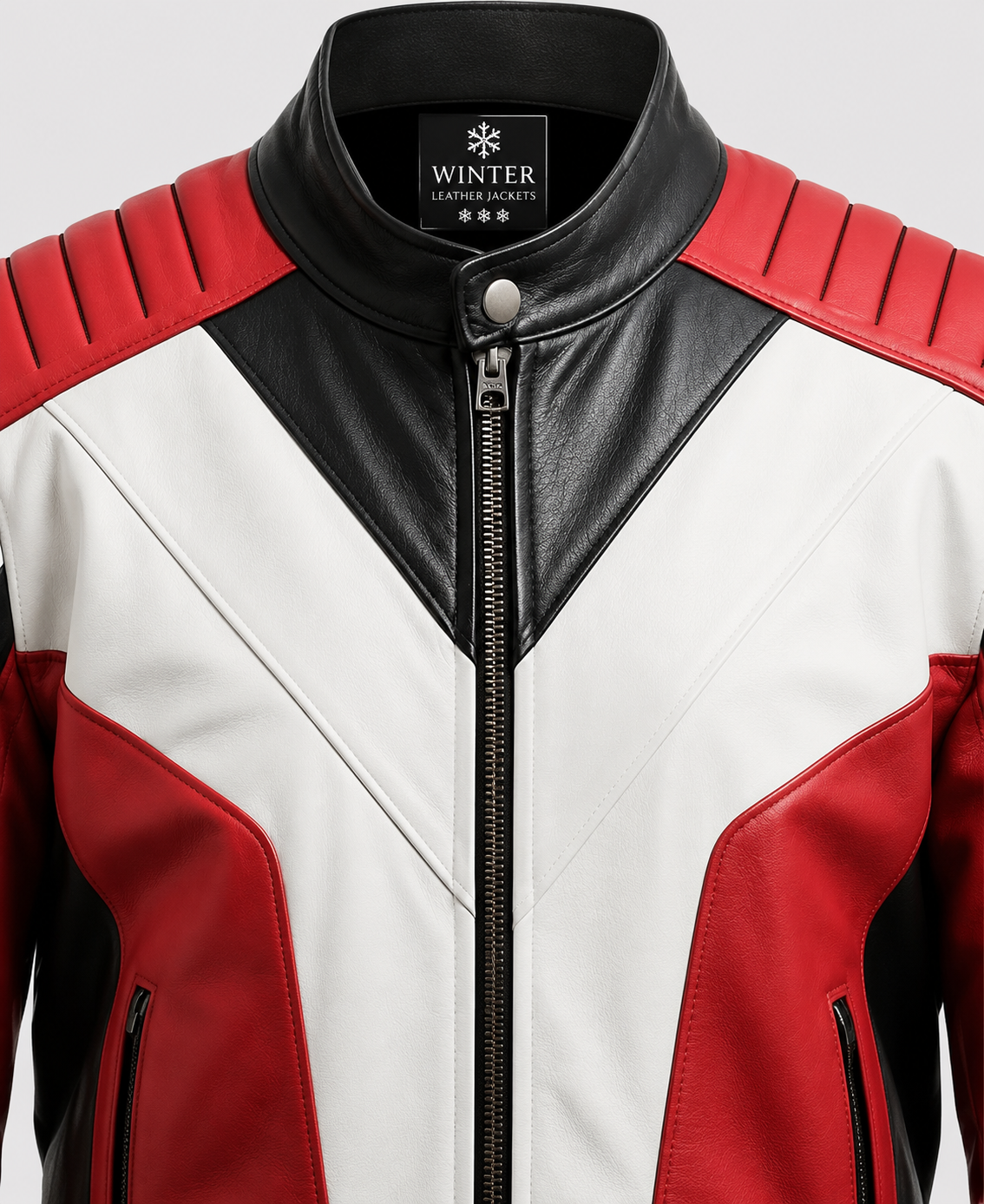 Red & Black Faux Leather Jacket