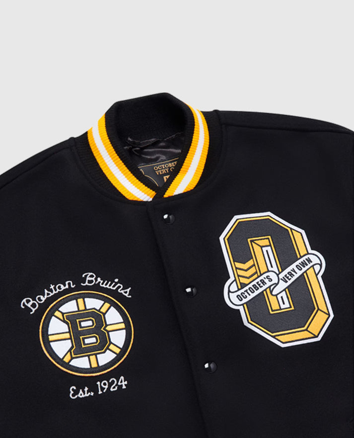 Boston Bruins OVO Black Varsity Jacket