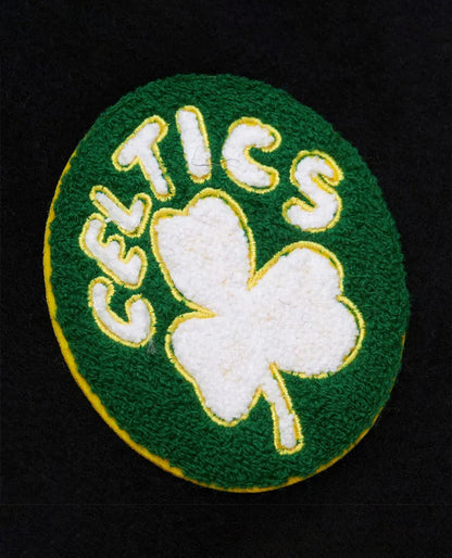 Boston Celtics Black Out Vintage Logo Varsity Jacket
