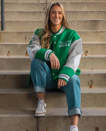 Kylie Kelce 90s Eagles Letterman Jacket