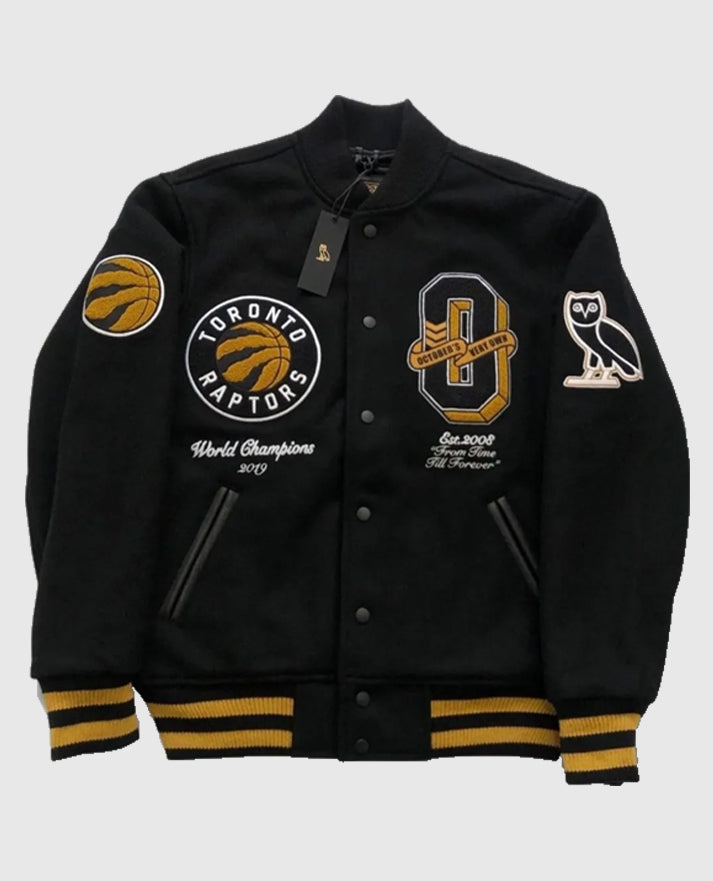 OVO Toronto Raptors Black Varsity Jacket