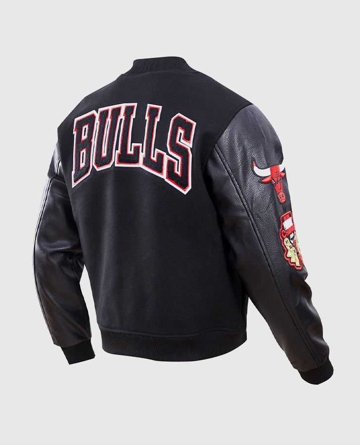 Men's NBA Chicago Bulls Black Varsity Jacket