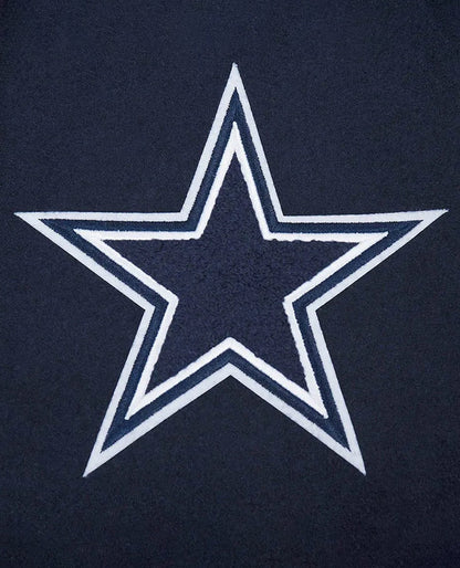 Dallas Cowboys Script Tail Classic Rib Varsity Jacket