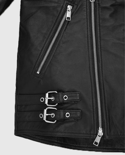 Kylian Mbappe Black Biker Leather Jacket
