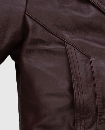 Johnny Depp Donnie Brasco Maroon Leather Blazer Jacket