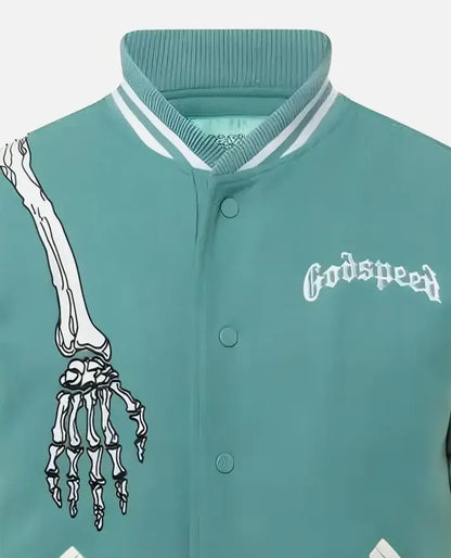 Rod Godspeed Skull Mint Varsity Jacket