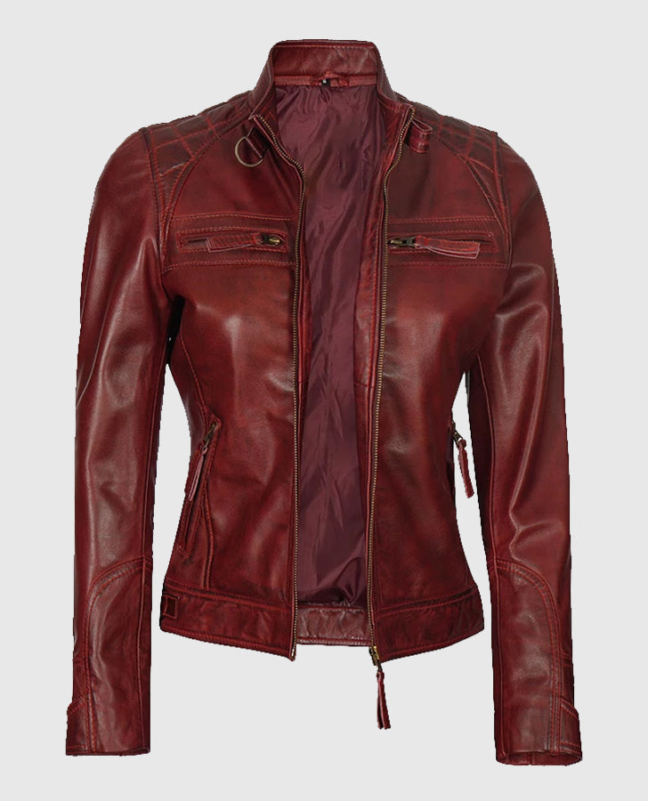 Johnson-Womens-Brown-Quilted-Cafe-Racer-Genuine-Leather-Jacket