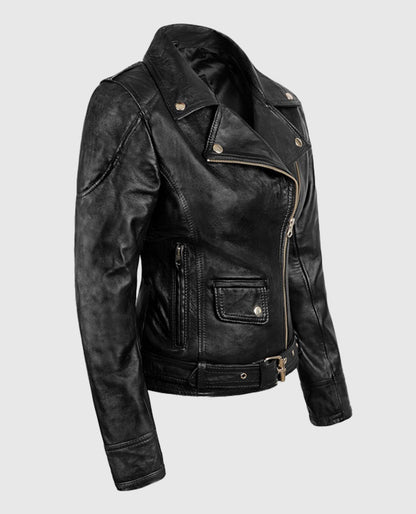 Sarah Connor Terminator Genisys Black Leather Jacket