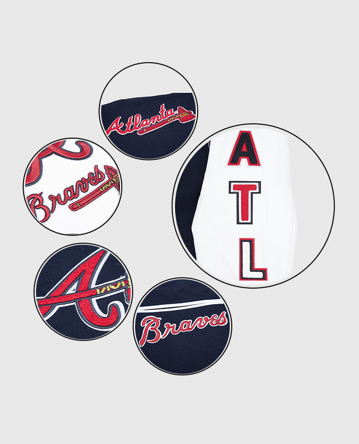 Men's MLB Atlanta Braves Blue White Varsity Jacket