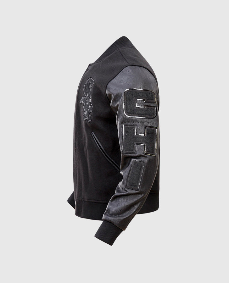 Men's MLB Chicago White Sox Black Varsity Jacket