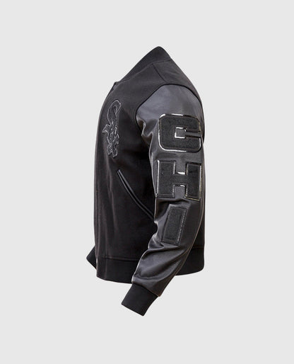 Men's MLB Chicago White Sox Black Varsity Jacket