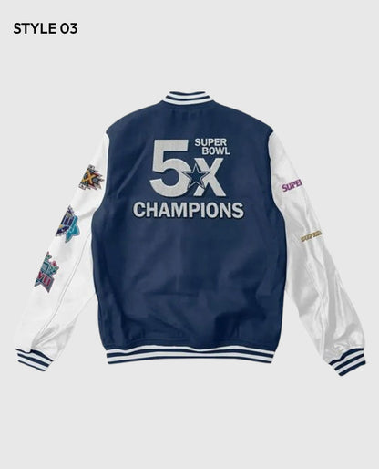 Dallas Cowboys Super Bowl 5x Champions Varsity Jacket