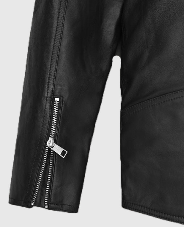 Kylian Mbappe Black Biker Leather Jacket