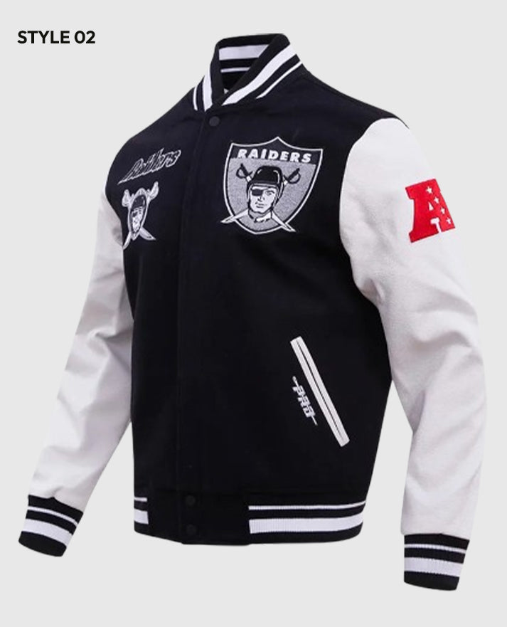 Las Vegas Raiders Retro Classic Rib Varsity Jacket