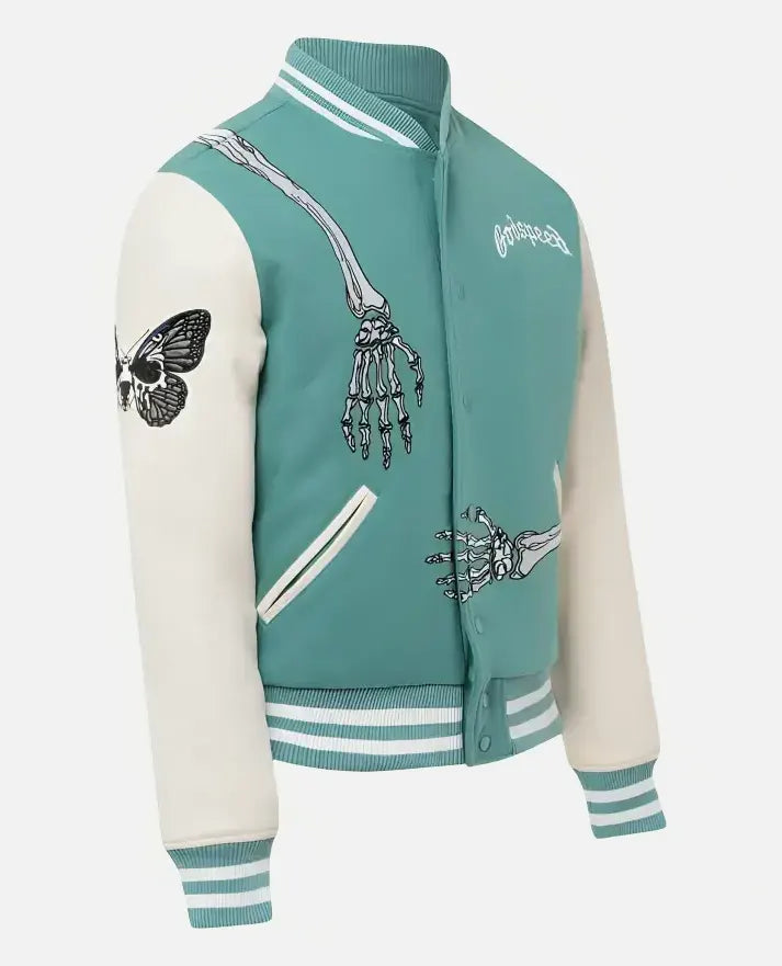 Rod Godspeed Skull Mint Varsity Jacket