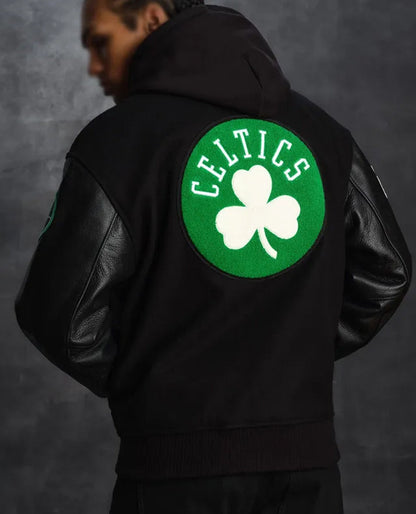 Boston Celtics OVO Black Varsity Jacket