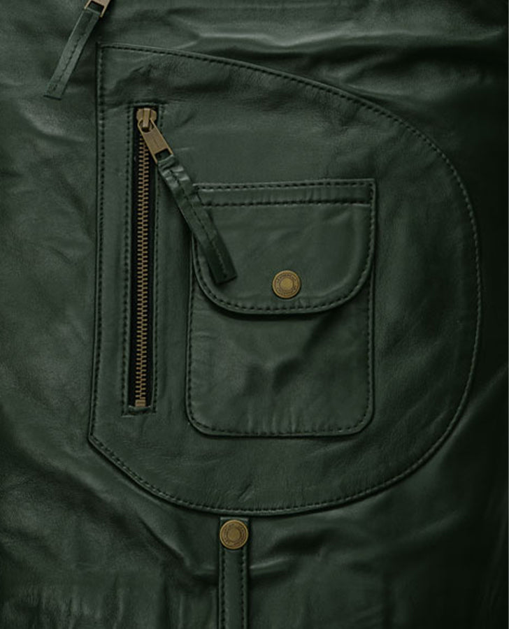 Chris Pine Black Leather Biker Jacket