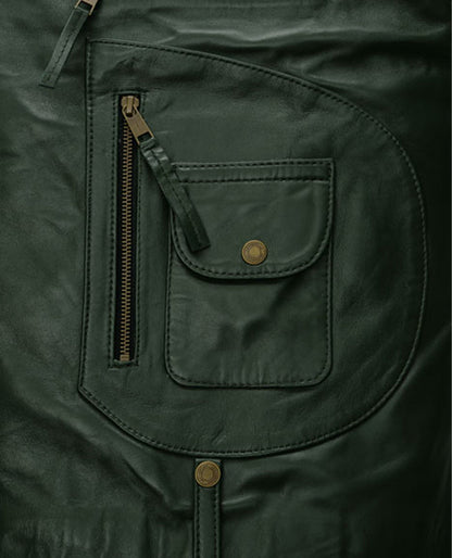 Chris Pine Black Leather Biker Jacket
