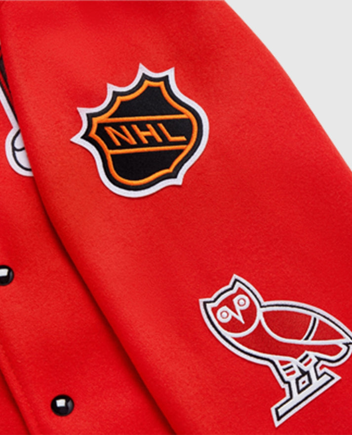 Chicago Blackhawks OVO Red Varsity Jacket
