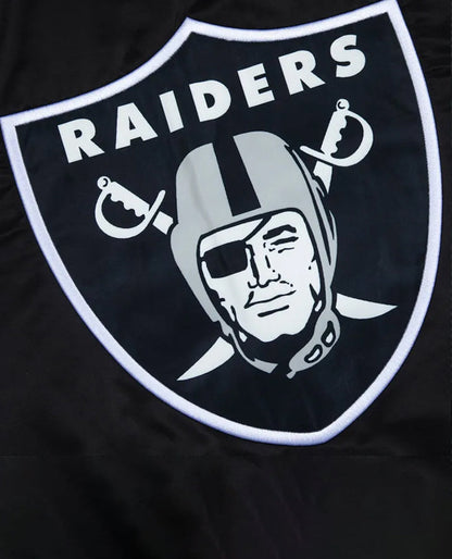 Las Vegas Raiders Gray and White Rib Bomber Black Jacket