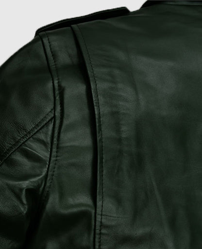 Chris Pine Black Leather Biker Jacket