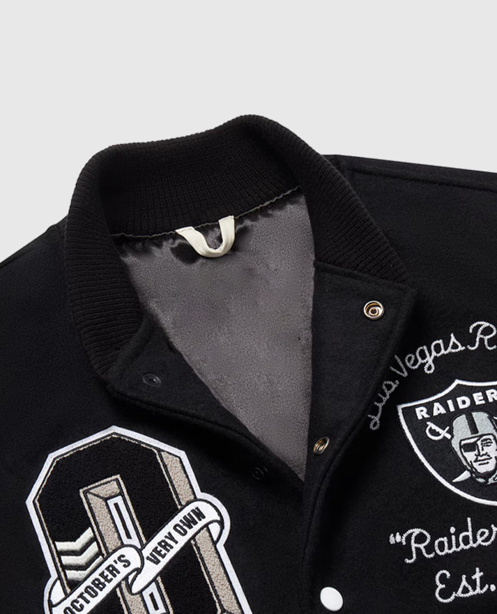 Las Vegas Raiders OVO Black Varsity Jacket