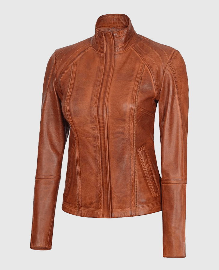 Womens-Acerra-Real-Cognac-Brown-Leather-Jacket