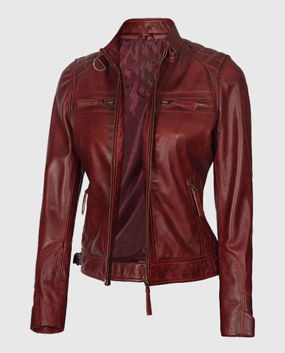 Johnson-Womens-Brown-Quilted-Cafe-Racer-Genuine-Leather-Jacket