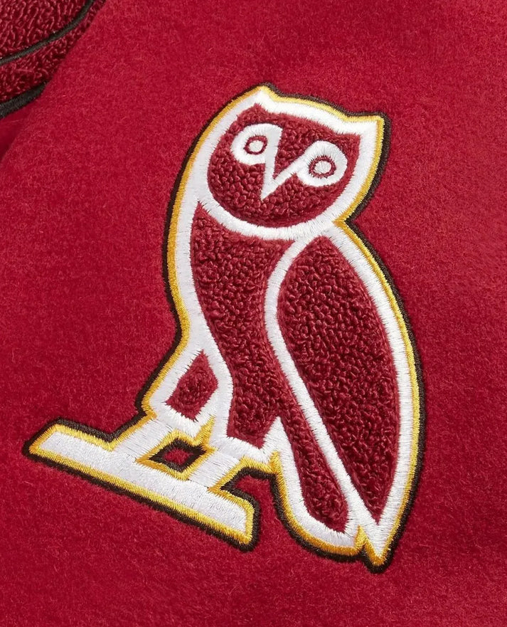 OVO Miami Heat Varsity Wool Burgundy Jacket