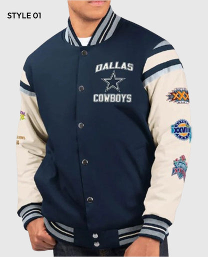 Dallas Cowboys Super Bowl 5x Champions Varsity Jacket