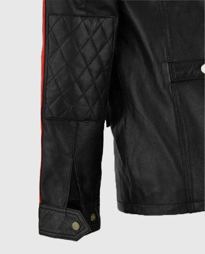Fast & Furious 8 Vin Diesel Red Stripes Leather Jacket