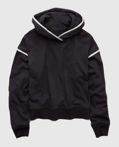 AE Contrast Stitct Black Hoodie