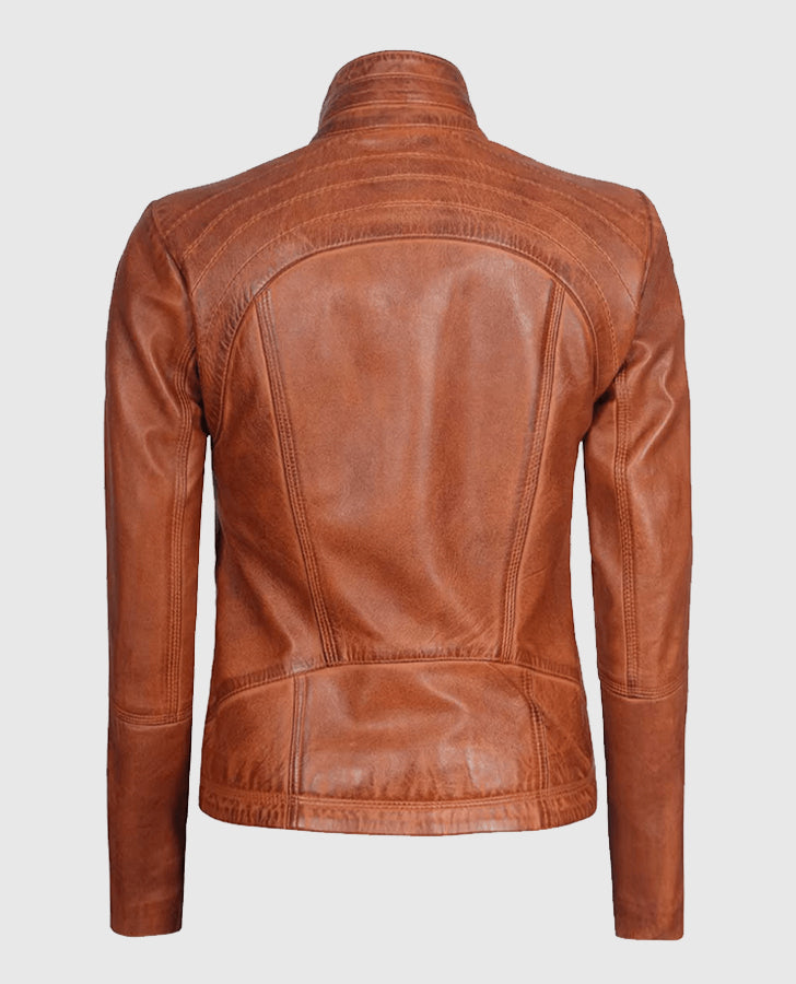 Acerra Real Cognac Brown Leather Jacket