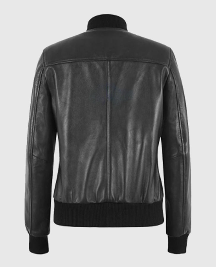 Alpha 2 Black Bomber Leather Jacket