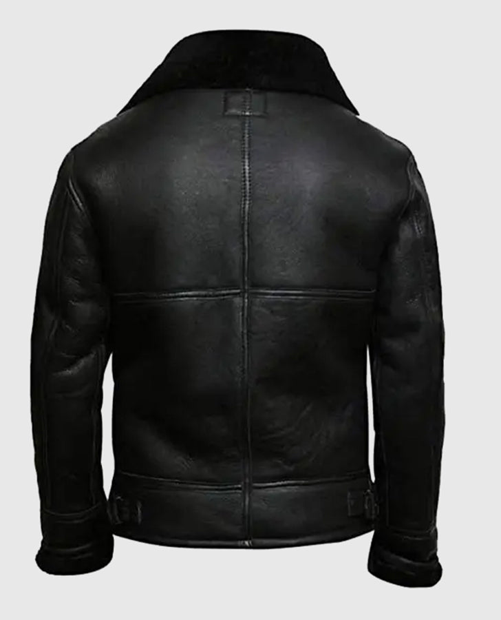 Aviator B3 Black Shearling Sheepskin Jacket