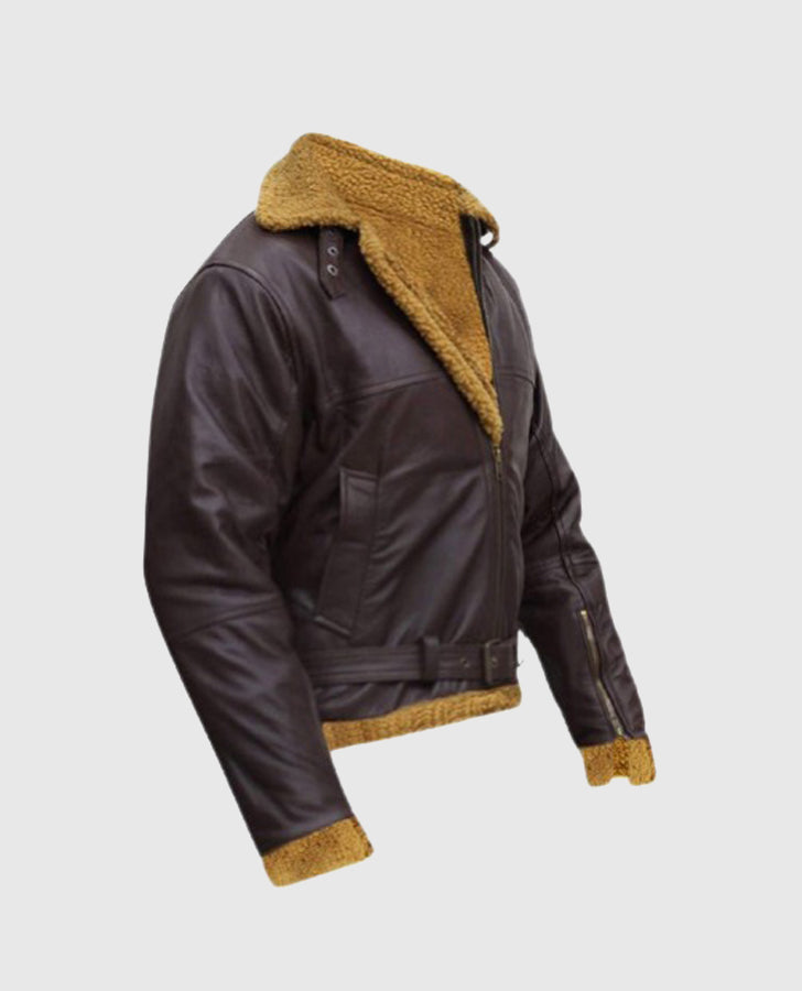 B3 Flying Aviator Pilot Brown Shearling  Jacket