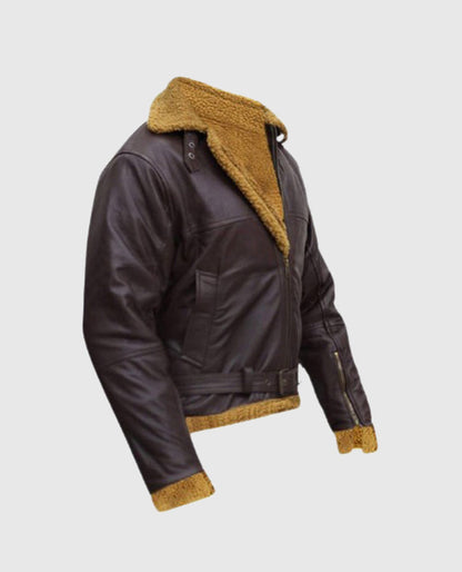 B3 Flying Aviator Pilot Brown Shearling  Jacket