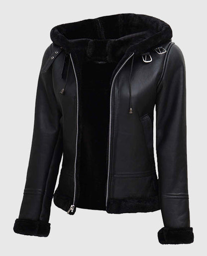 Womens-Black-Shearling-Bomber-Leather-Jacket-with-Hood