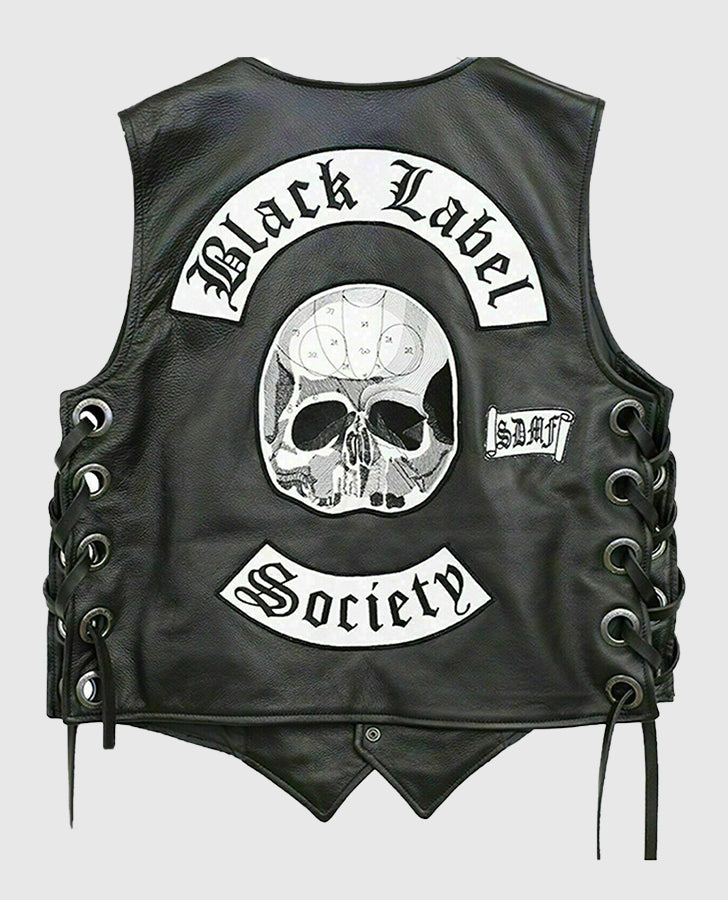 Black Label Society Doom Leather Biker Vest