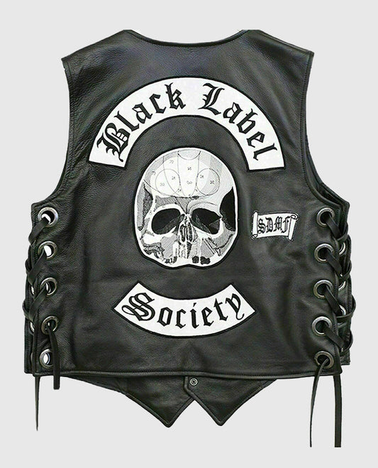 Black Label Society Doom Leather Biker Vest