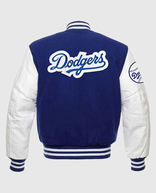 Blue and White LA Dodgers Varsity Jacket