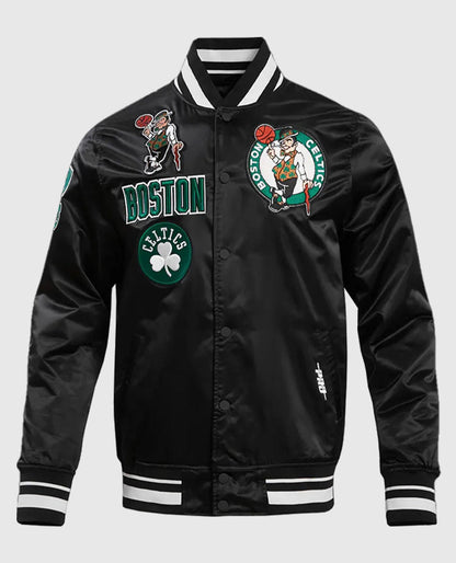 Boston Celtics Black Retro Classic Rib Jacket