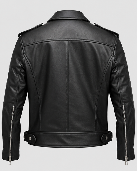 Boulevard Black Leather Biker Jacket