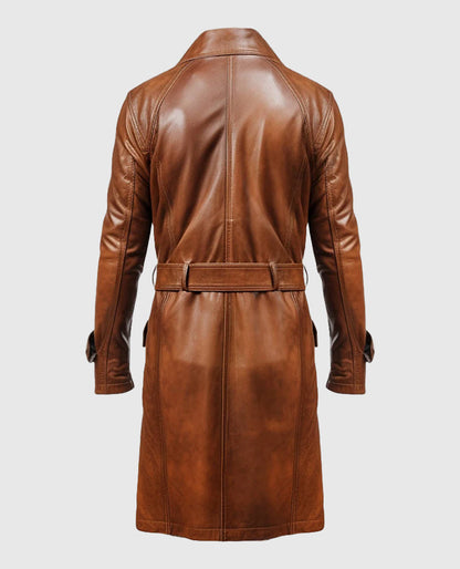 Brown Leather Coat for Men