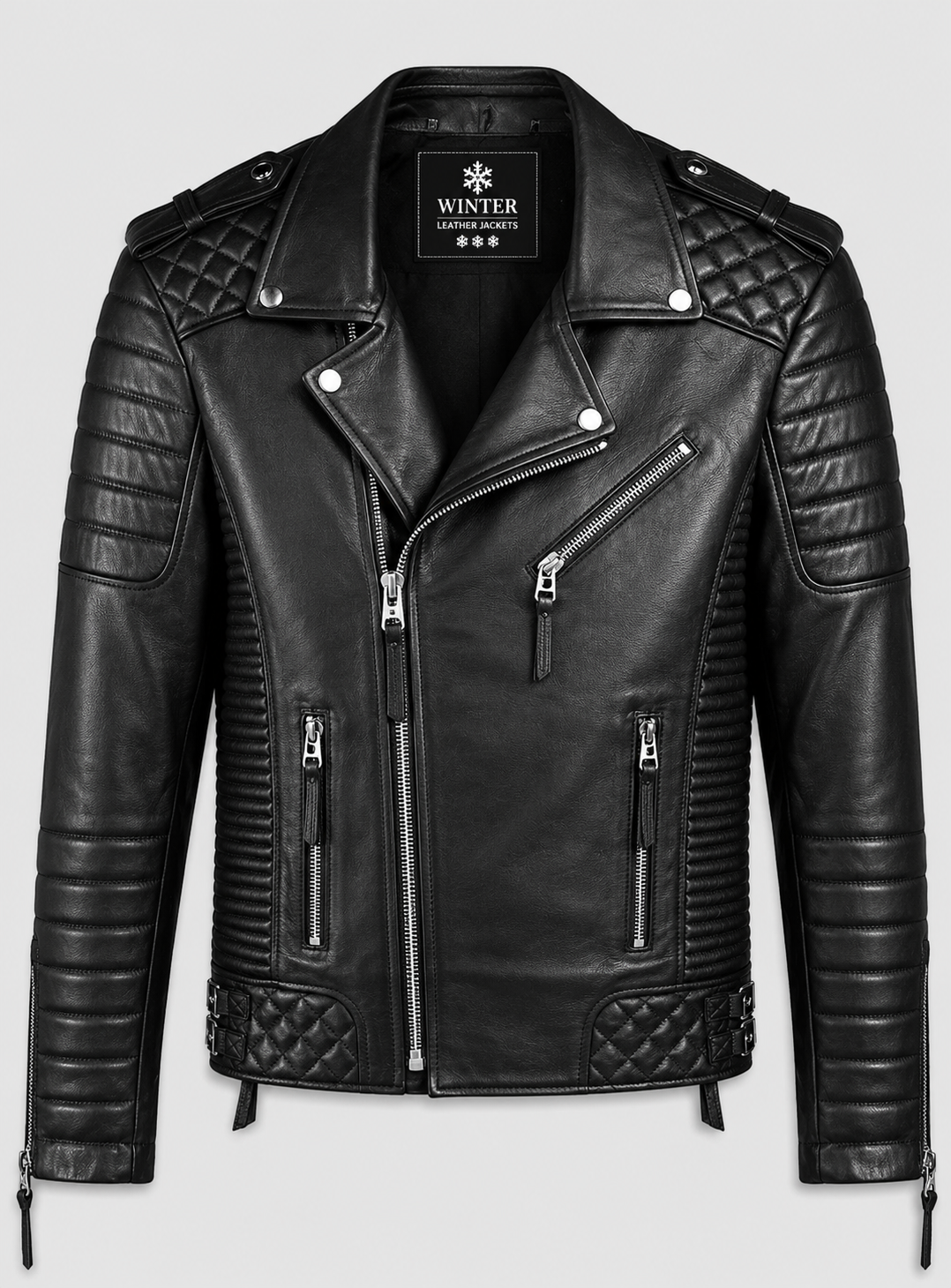 Charles Burnt Biker Leather Jacket