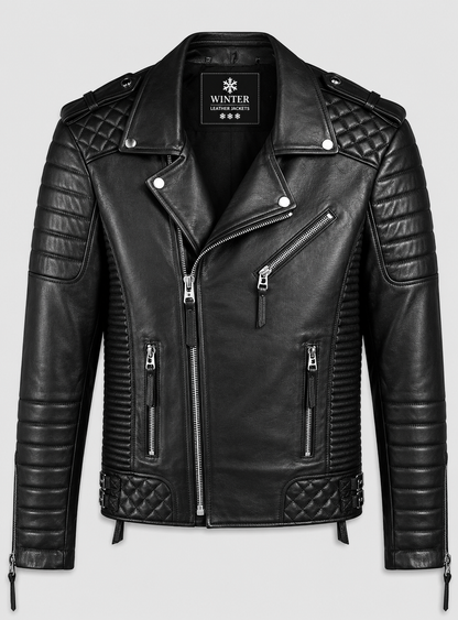 Charles Burnt Biker Leather Jacket