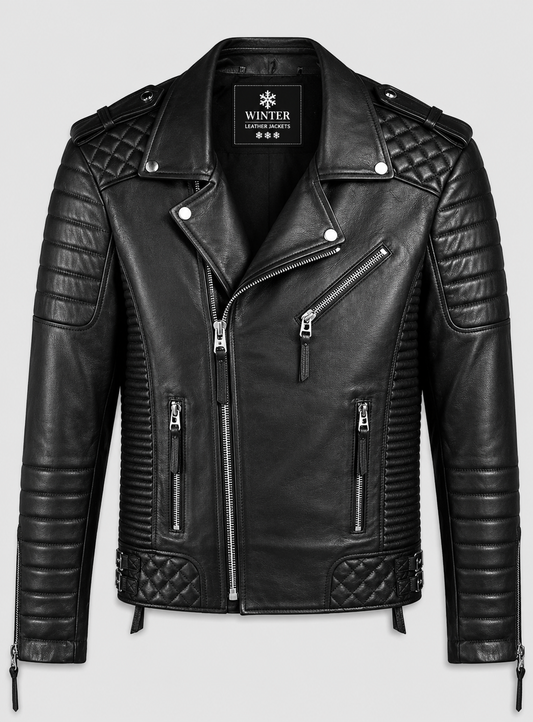 Charles Burnt Biker Leather Jacket