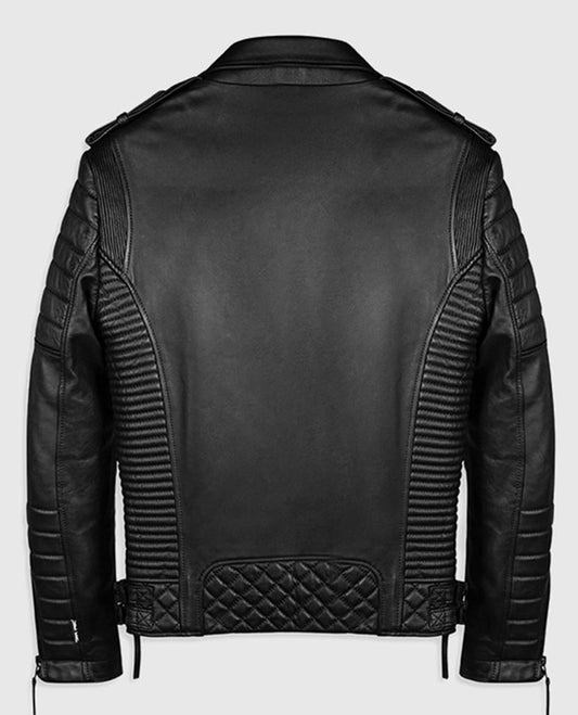 Charles Burnt Leather Biker Jacket