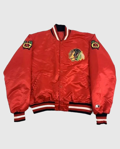 Chicago Blackhawks Starter Red Varsity Jacket
